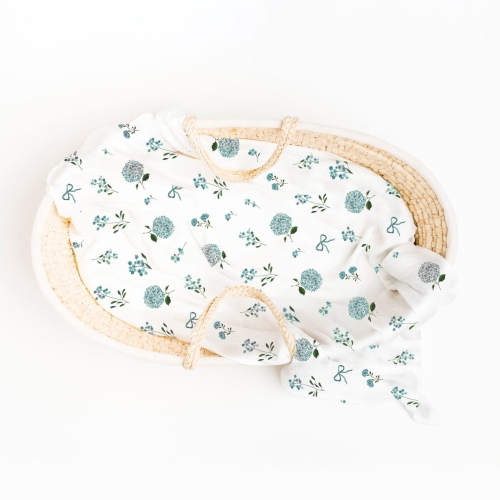 Otulacz/kocyk bambusowy BLUE FLOWERS